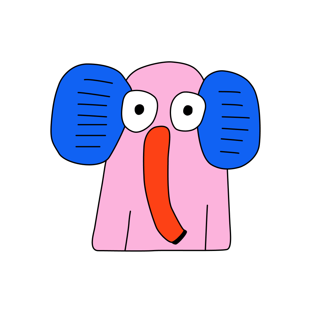 Funny Elephant Drawing_filled